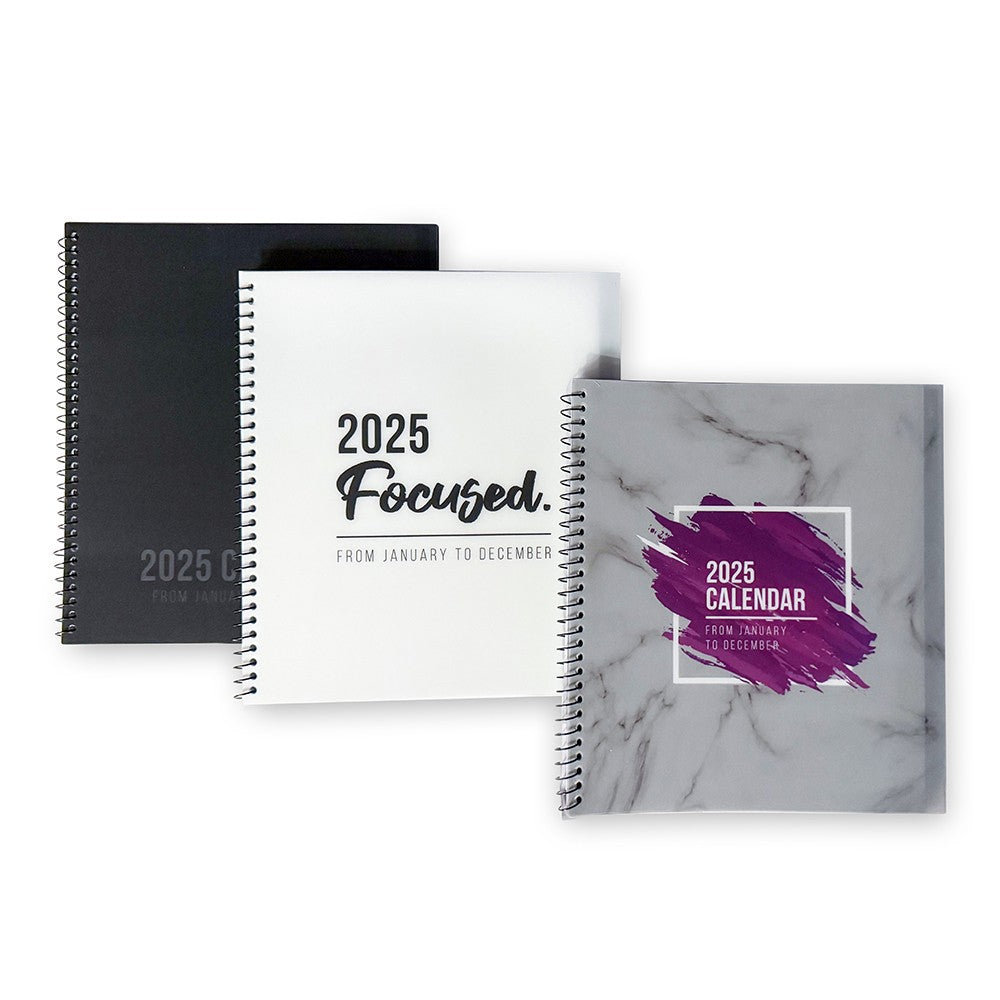 2025 ANNUAL CALENDAR BUNDLE! 3 PACK, One each of Black, White, and Purple