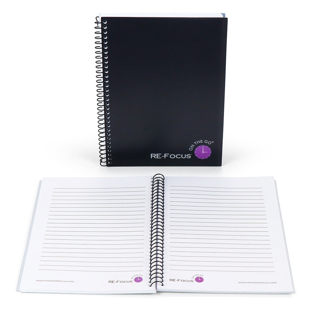 NEW!  RE-FOCUS ON THE GO NOTEBOOKS! IN BLACK OR WHITE