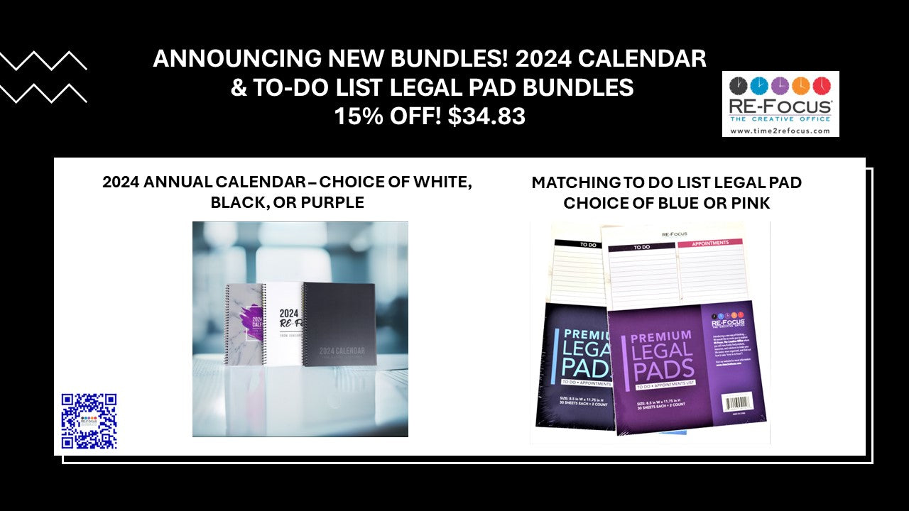 Bundle! 2024 Calendar & Matching To-Do List Legal Pad
