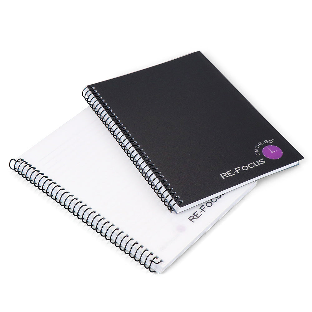 NEW! RE-FOCUS ON THE GO BUSINESS NOTEBOOKS! IN BLACK OR WHITE