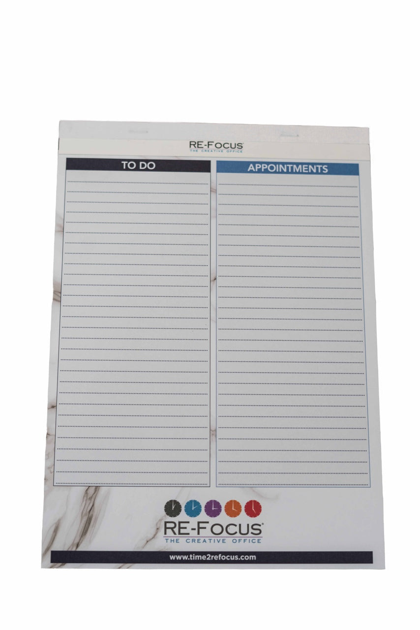 RE-FOCUS THE CREATIVE OFFICE, Professional To do and Appointment list pad, Legal size, 2 pack, 30 sheets each