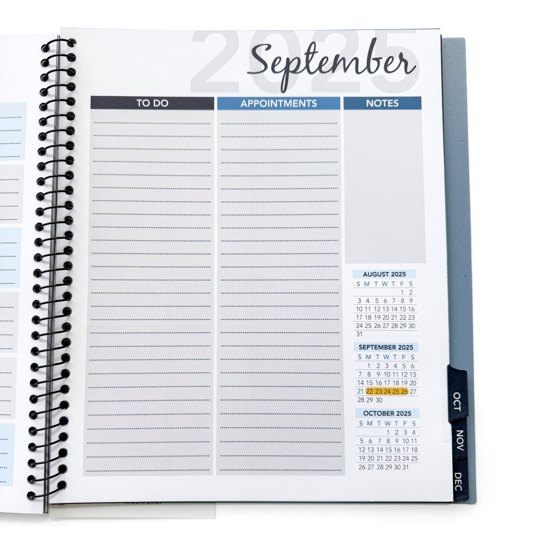 2025 ANNUAL CALENDAR BUNDLE! 3 PACK, One each of Black, White, and Purple