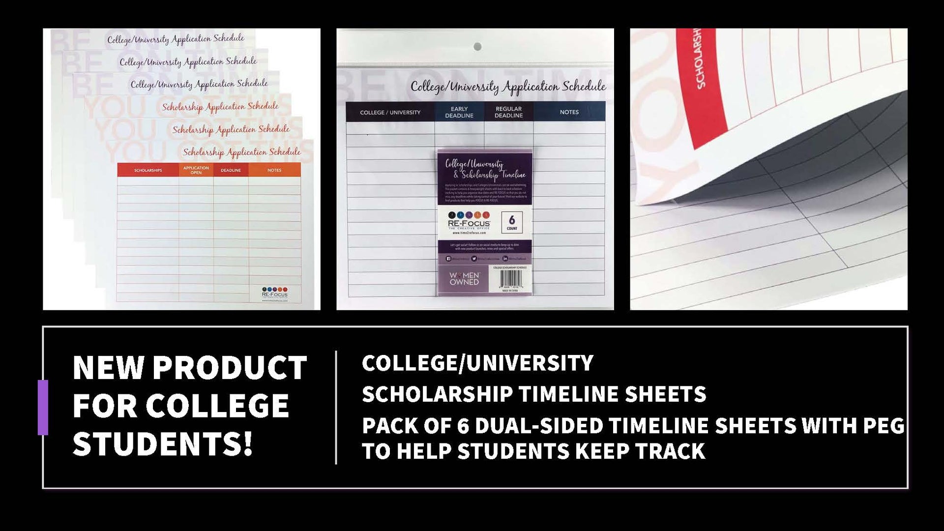 College/University & Scholarship Timeline/Organizer/Planner by RE-FOCUS THE CREATIVE OFFICE