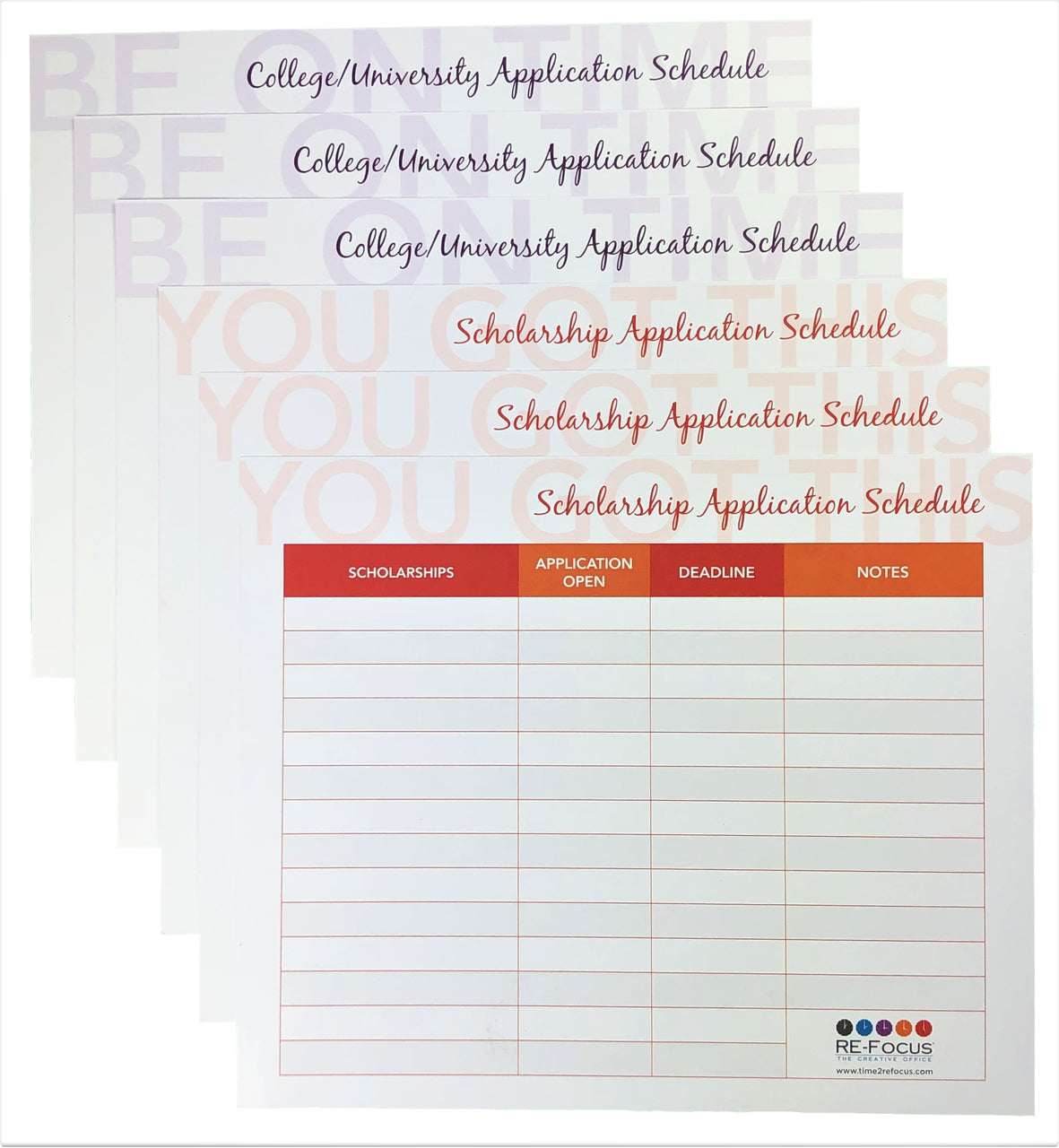 College/University & Scholarship Timeline/Organizer/Planner by RE-FOCUS THE CREATIVE OFFICE