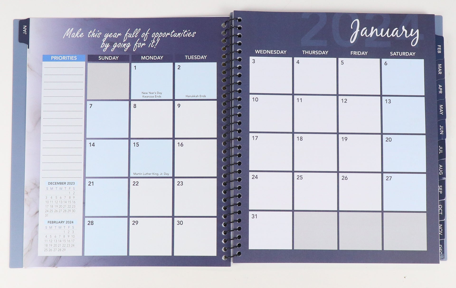 RE-FOCUS THE CREATIVE OFFICE, 2024 Calendar, Monthly and Weekly Views with To-Do List