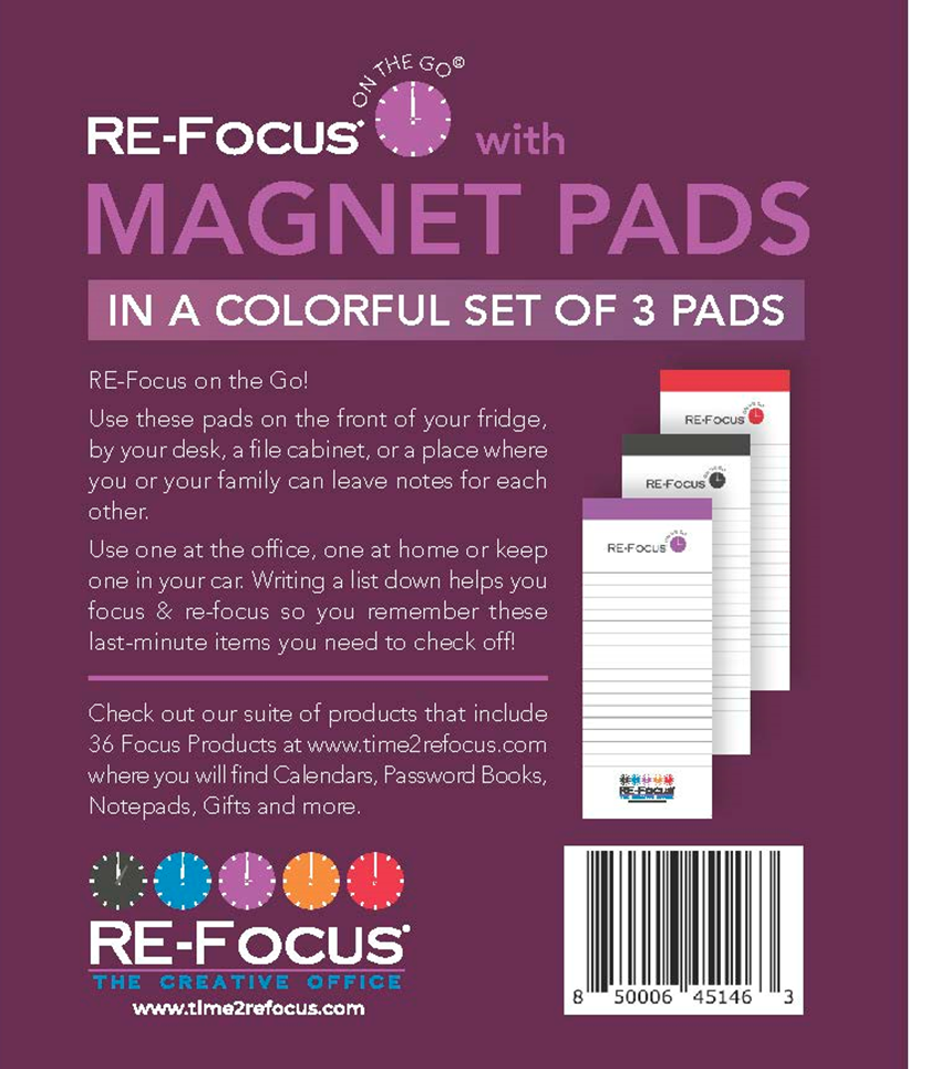 MAGNET PADS! NEW RE-FOCUS ON THE GO MAGNET PADS, 3 PACK