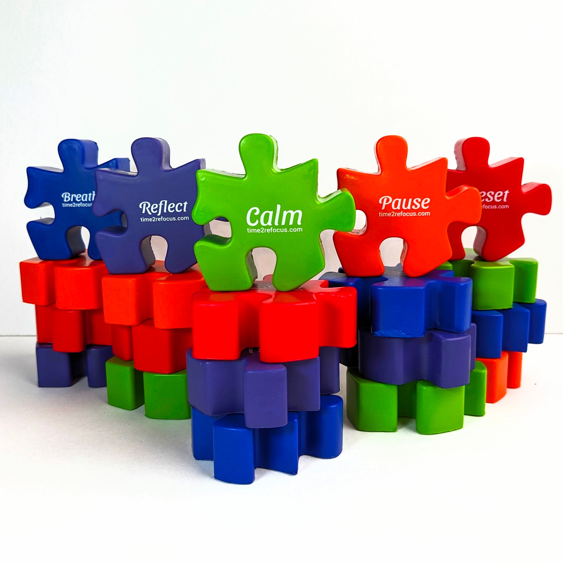NEW! Refill Packs: Stress Relief Fidget Puzzle Pieces – Mixed Colors