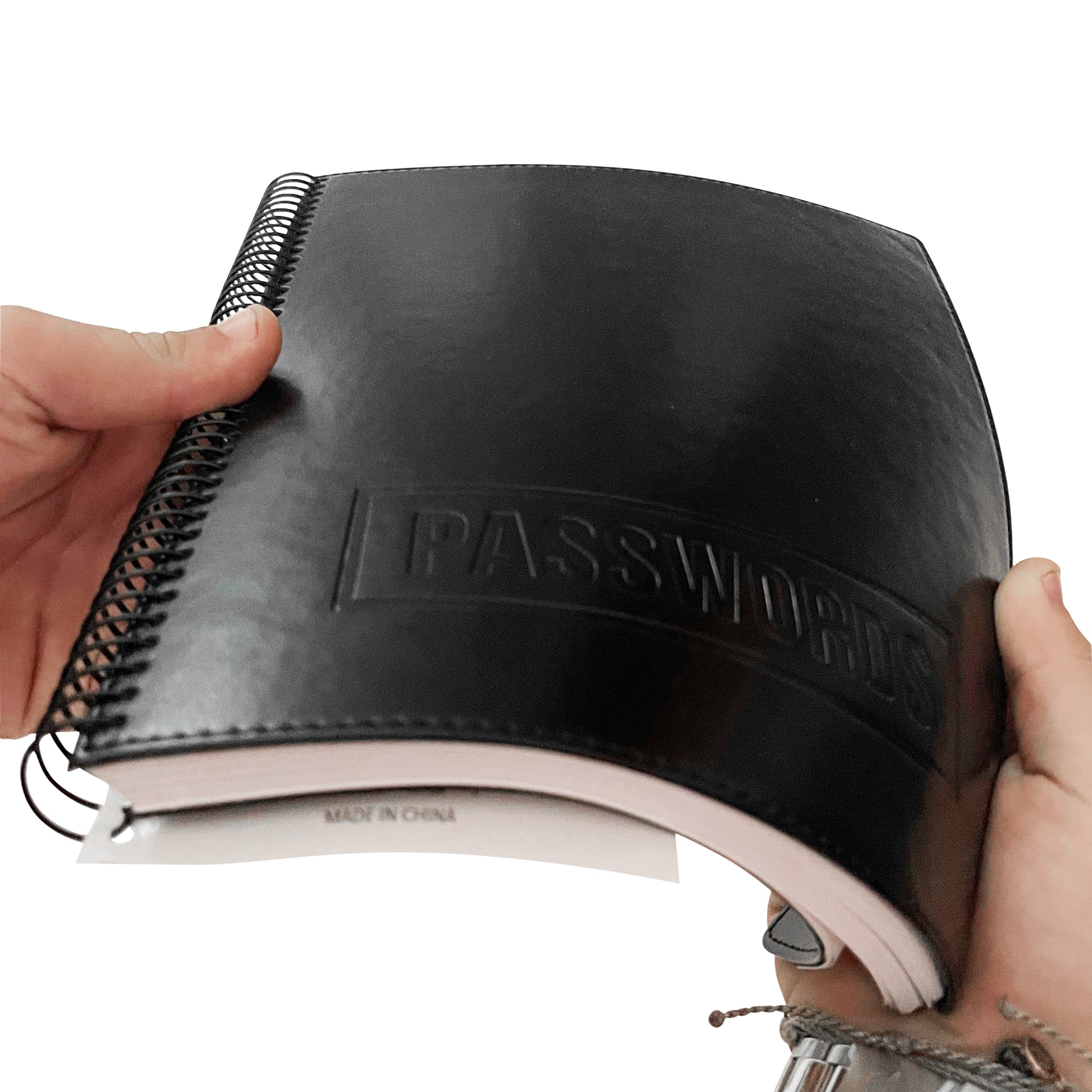 RE-FOCUS THE CREATIVE OFFICE, Executive Black Password Keeper Book, Flexible Faux-Leather Cover