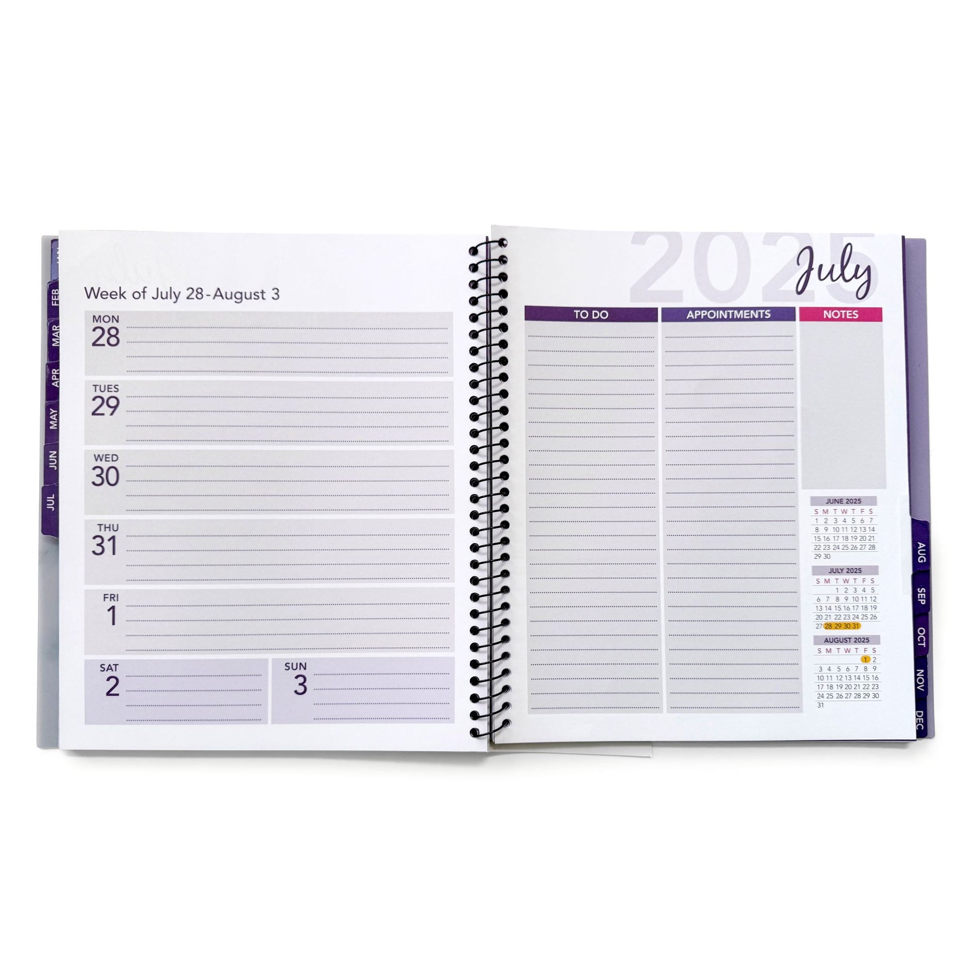 2025 ANNUAL CALENDAR BUNDLE! 3 PACK, One each of Black, White, and Purple