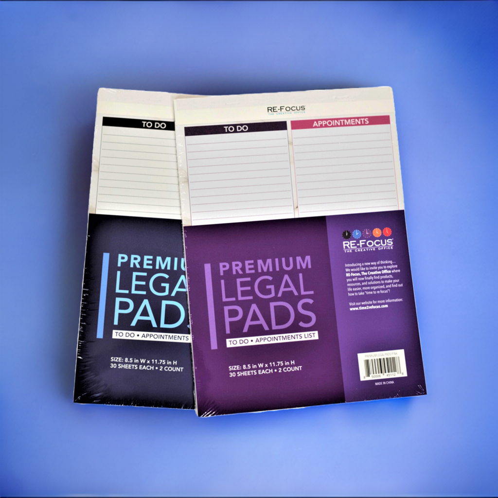 RE-FOCUS THE CREATIVE OFFICE, Professional To do and Appointment list pad, Legal size, 2 pack, 30 sheets each