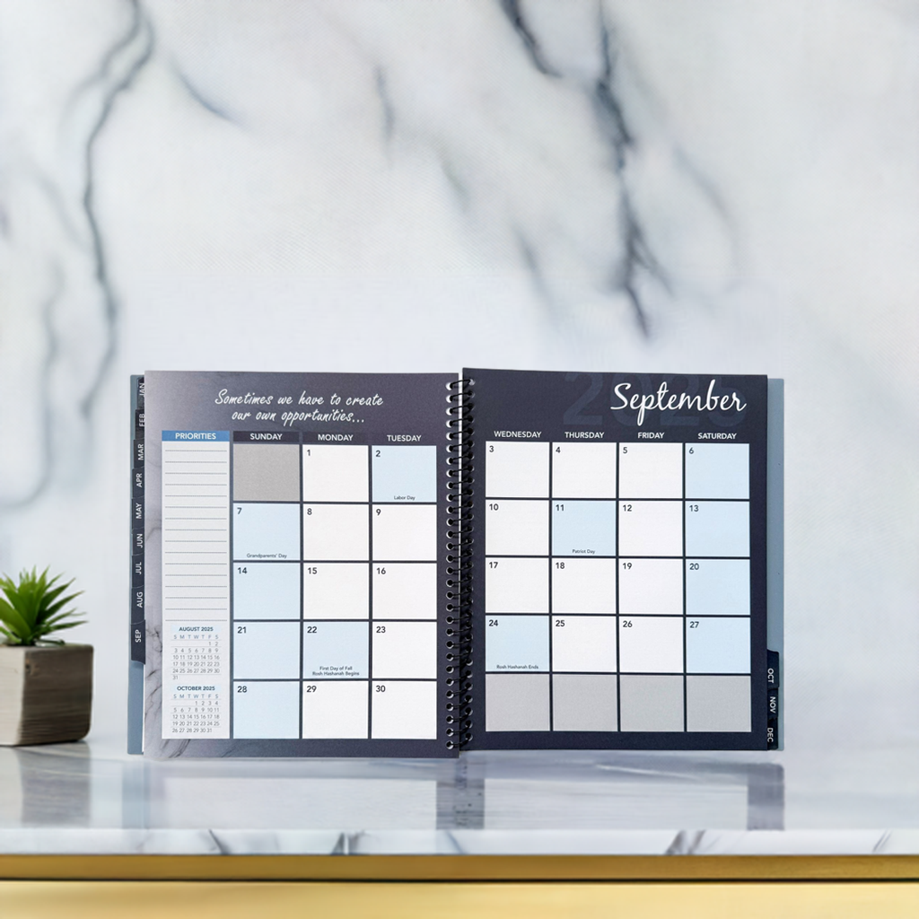 2025 ANNUAL CALENDAR BUNDLE! 3 PACK, One each of Black, White, and Purple
