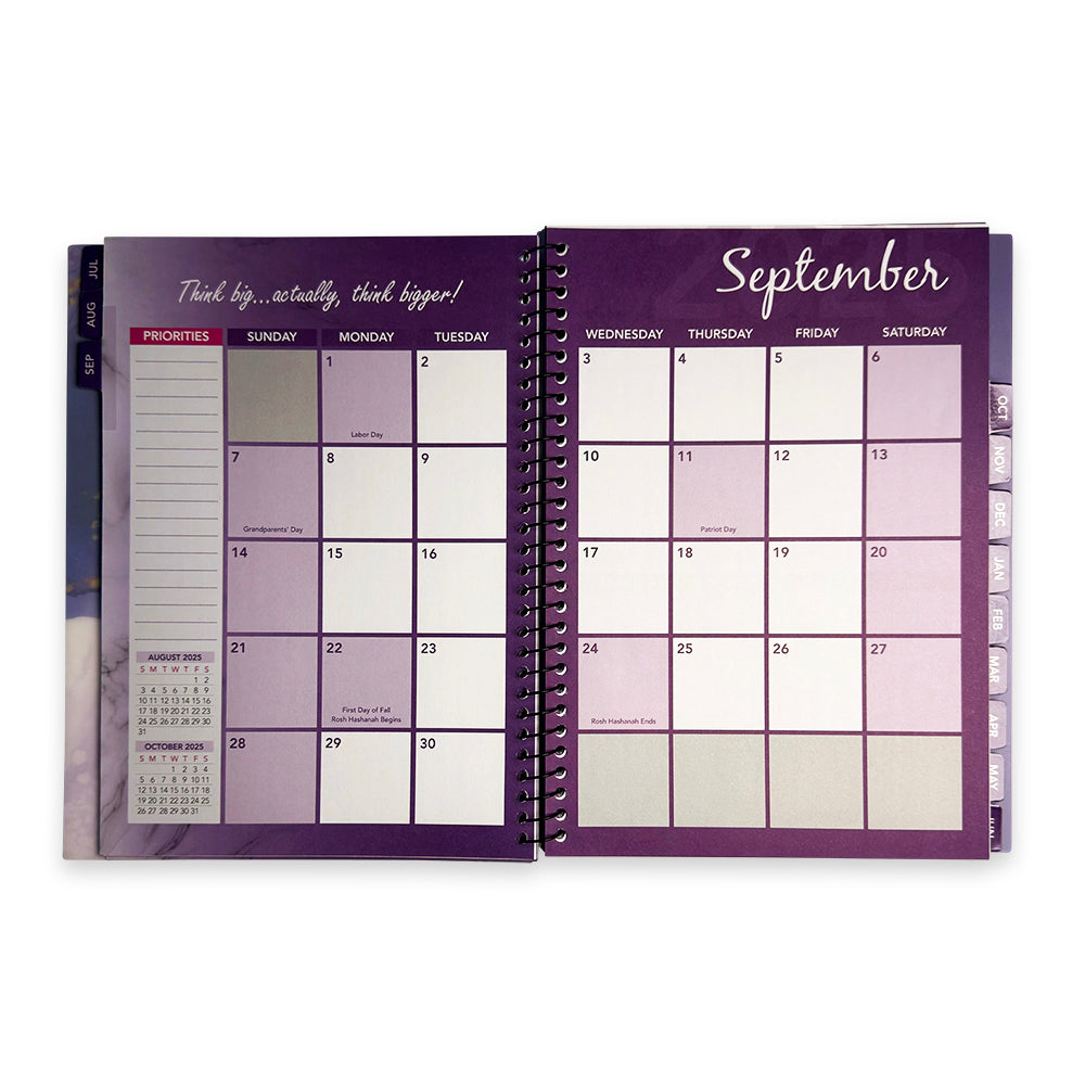 RE-FOCUS THE CREATIVE OFFICE, Academic Calendar Bundle, 3 Pack, One each of Black, White & Purple