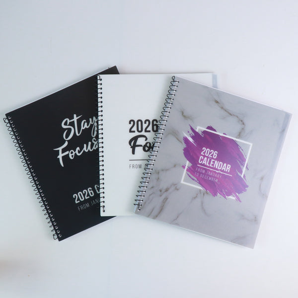 PRE-ORDER Now! 2026 ANNUAL CALENDAR BUNDLE!  3 PACK, One each of Black, White, and Purple