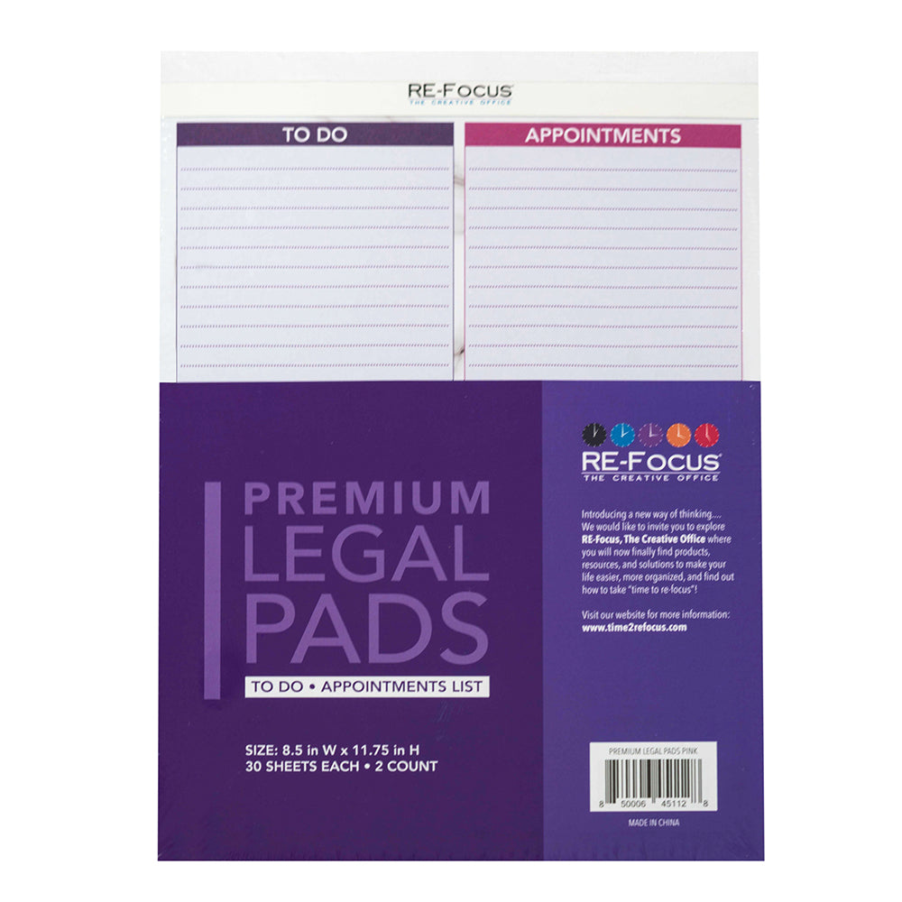 RE-FOCUS Annual Calendar Set, 2025 Calendar and Matching To-Do List Legal Pad