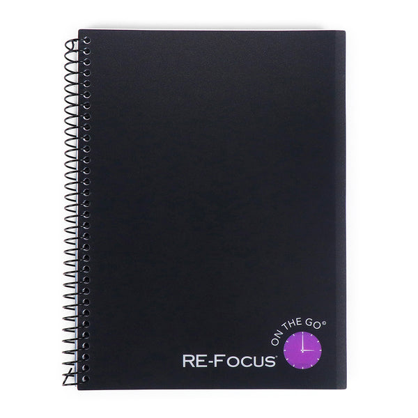 SPIRAL NOTEBOOKS - RE-FOCUS ON THE GO BUSINESS NOTEBOOKS! IN BLACK OR WHITE
