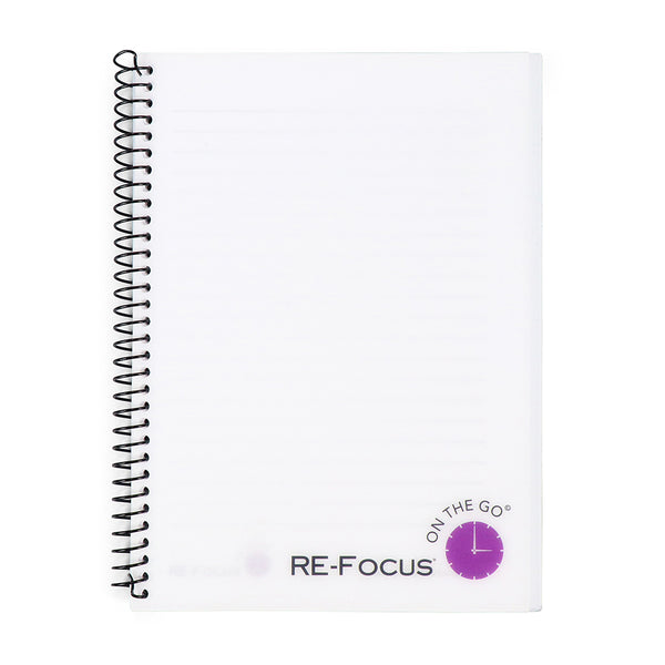 SPIRAL NOTEBOOKS - RE-FOCUS ON THE GO BUSINESS NOTEBOOKS! IN BLACK OR WHITE