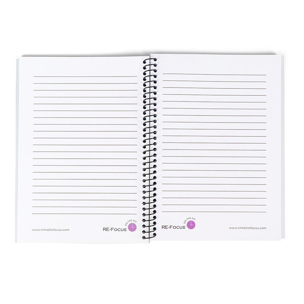 SPIRAL NOTEBOOKS - RE-FOCUS ON THE GO BUSINESS NOTEBOOKS! IN BLACK OR WHITE