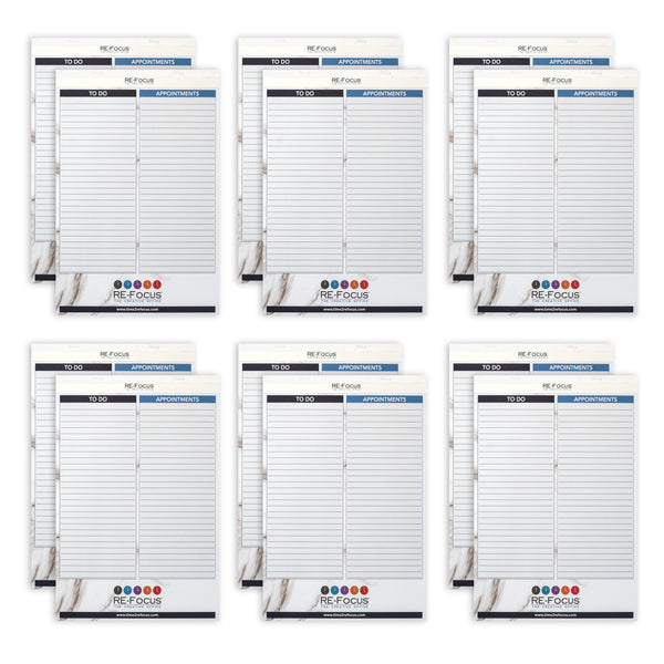 RE-FOCUS THE CREATIVE OFFICE, Professional To do and Appointment list pad, Legal size, 12 pack, 30 sheets each