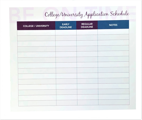 College, University & Scholarship Timeline Sheets by RE-FOCUS THE CREATIVE OFFICE