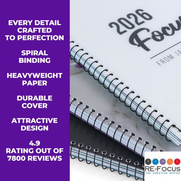 2026 Annual Calendar + To-Do List Combo | RE-FOCUS Planner To Do Duo