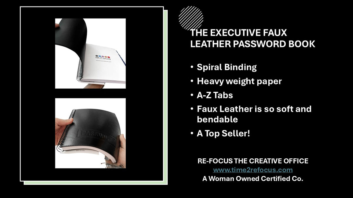 Executive Black Password Book, 2-Pack