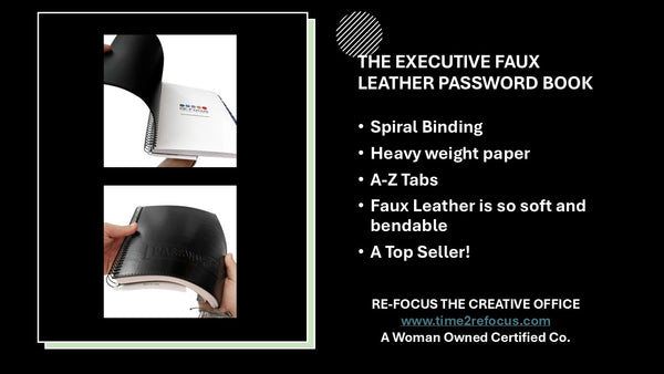 Executive Black Password Book, 2-Pack