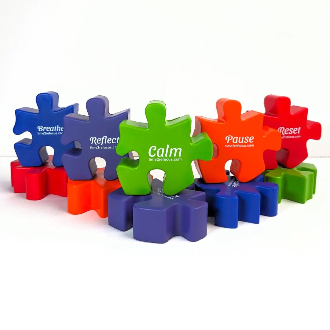 Stress Relief Fidget Puzzle Pieces - NEW! Refill Packs Mixed Colors