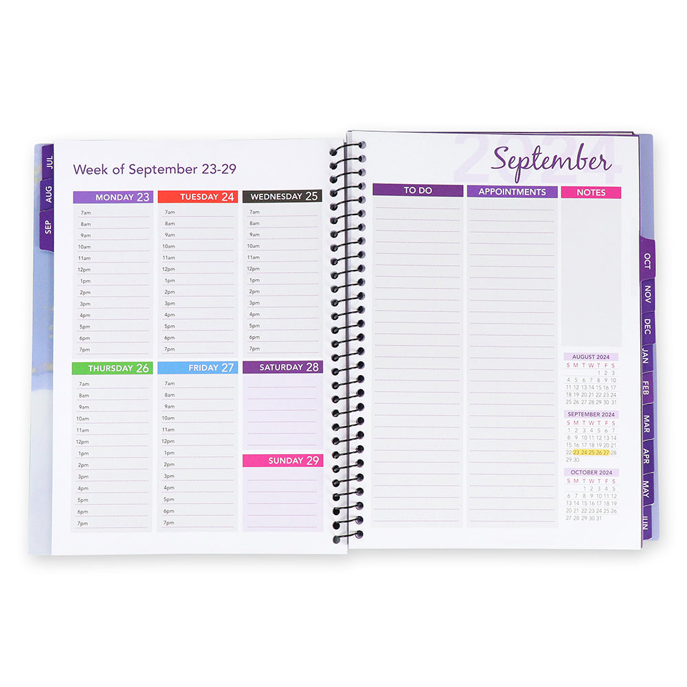 RE-FOCUS THE CREATIVE OFFICE, Academic Calendar Bundle, 3 Pack, One each of Black, White & Purple