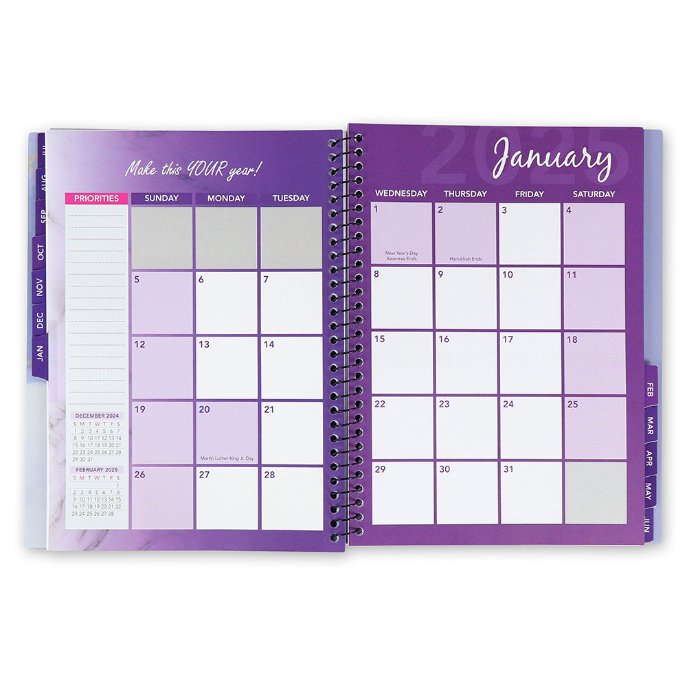 RE-FOCUS THE CREATIVE OFFICE, Academic Calendar Bundle, 3 Pack, One each of Black, White & Purple