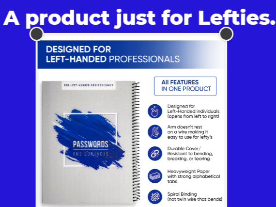 Lefty's The Left Hand Store 2 SMALL LEFT-HANDED GRAPH PAPER SPIRAL