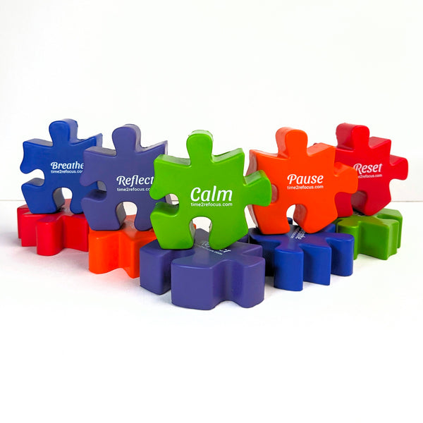 Stress Relief Fidget Puzzle Pieces - NEW! Pack Sizes with Mixed Colors