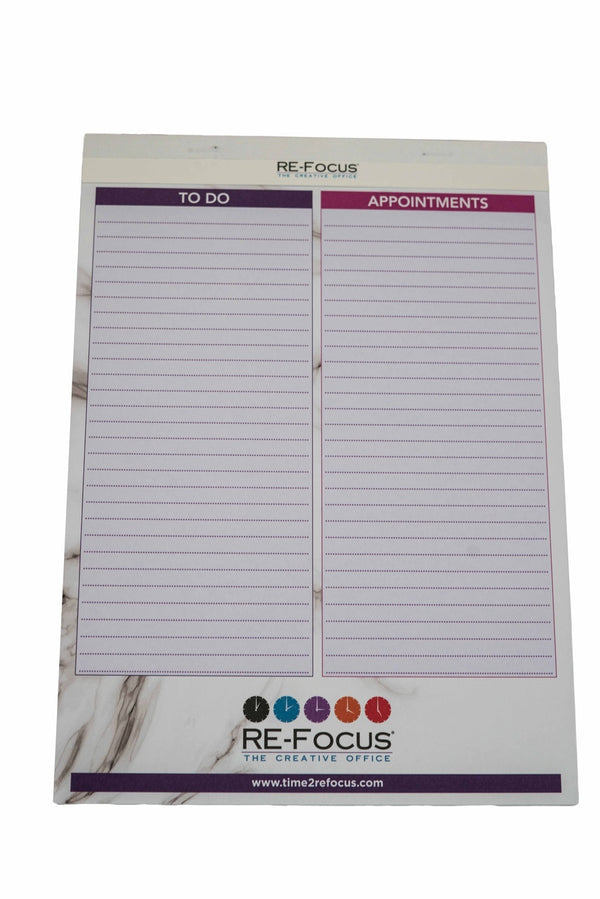 RE-FOCUS THE CREATIVE OFFICE, Professional To do and Appointment list pad, Legal size, 12 pack, 30 sheets each