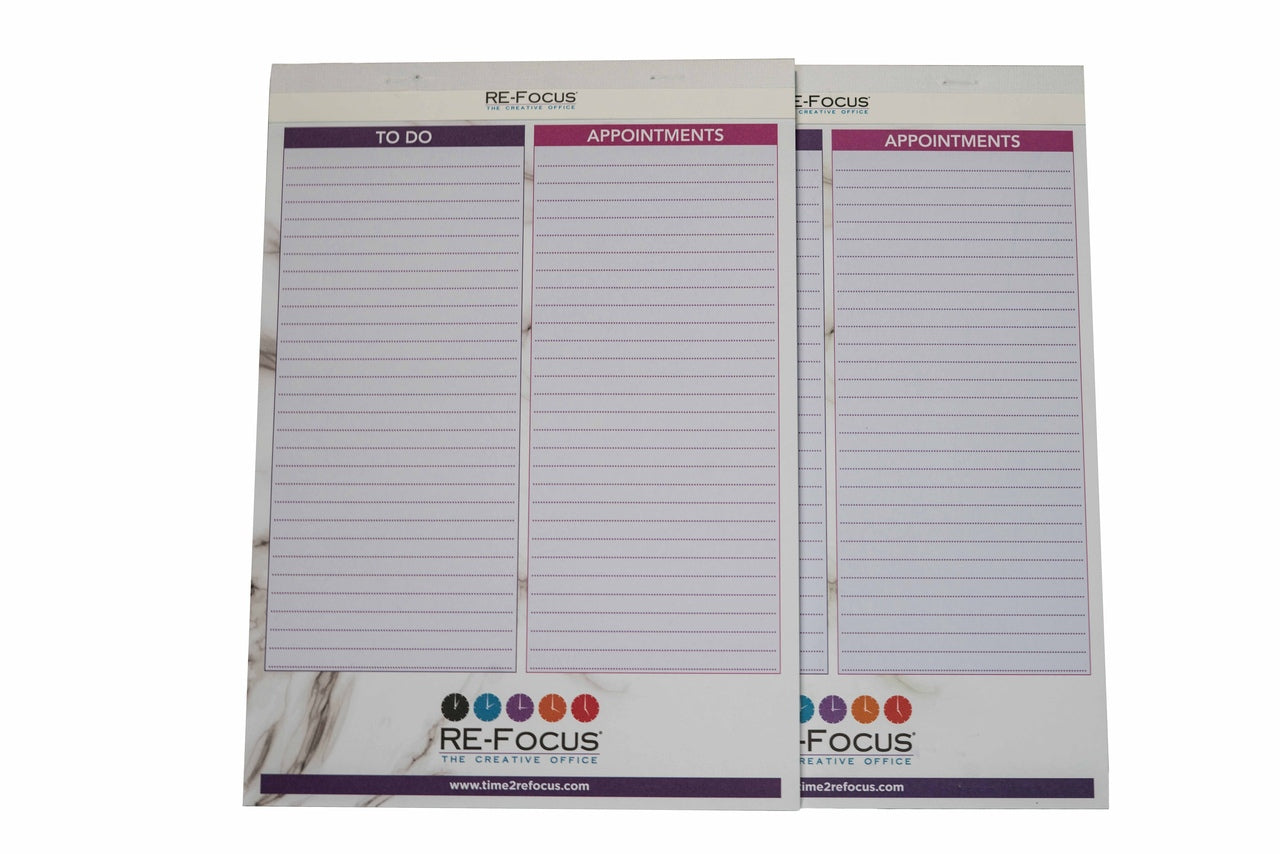 RE-FOCUS THE CREATIVE OFFICE, Professional To do and Appointment list pad, Legal size, 2 pack, 30 sheets each