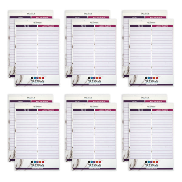 RE-FOCUS THE CREATIVE OFFICE, Professional To do and Appointment list pad, Legal size, 12 pack, 30 sheets each