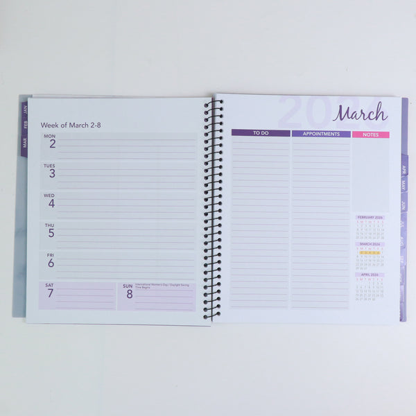 PRE-ORDER Now! 2026 ANNUAL CALENDAR BUNDLE!  3 PACK, One each of Black, White, and Purple