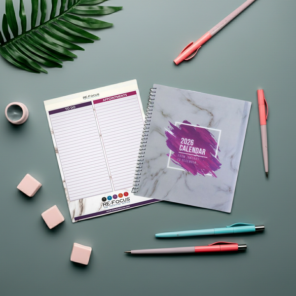 2026 Annual Calendar + To-Do List Combo | RE-FOCUS Planner To Do Duo