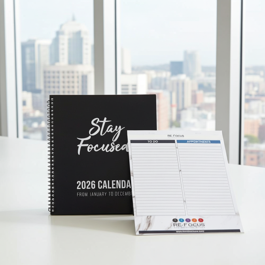 2026 Annual Calendar + To-Do List Combo | RE-FOCUS Planner To Do Duo