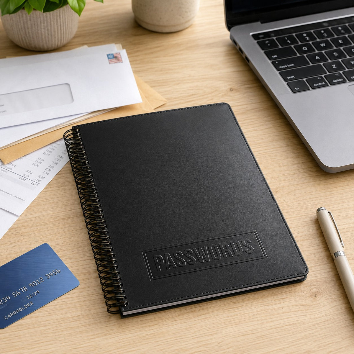 Executive Black Password Book, 2-Pack
