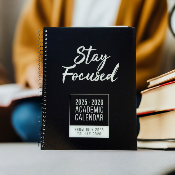 2025-2026 Academic Calendar w/todo lists & 7am-7pm time blocks- In Three Colors