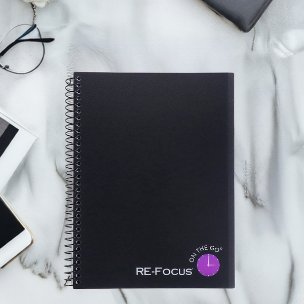 SPIRAL NOTEBOOKS - RE-FOCUS ON THE GO BUSINESS NOTEBOOKS! IN BLACK OR WHITE