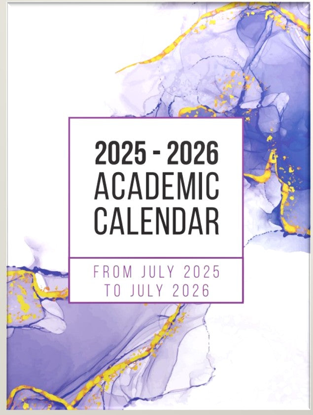 PRE-ORDER! 2025-2026 July to July Academic Calendar