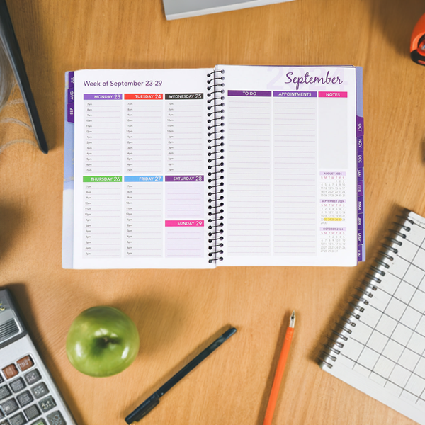 PRE-ORDER!  Academic Calendar Bundle, 3 Pack, One each of Black, White & Purple