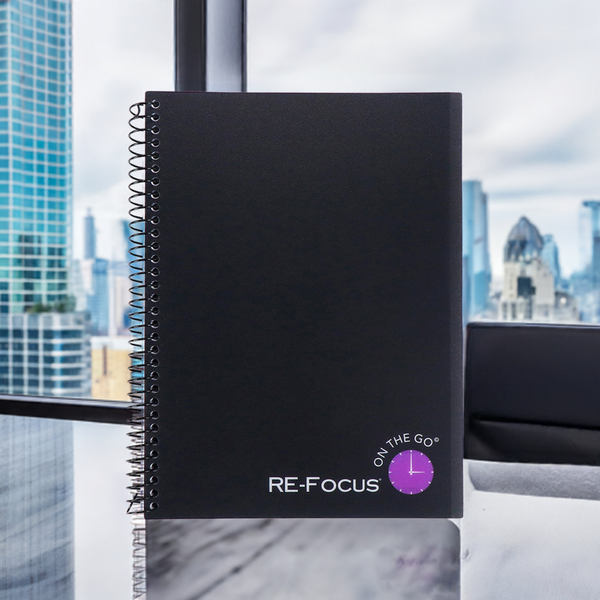 SPIRAL NOTEBOOKS - RE-FOCUS ON THE GO BUSINESS NOTEBOOKS! IN BLACK OR WHITE