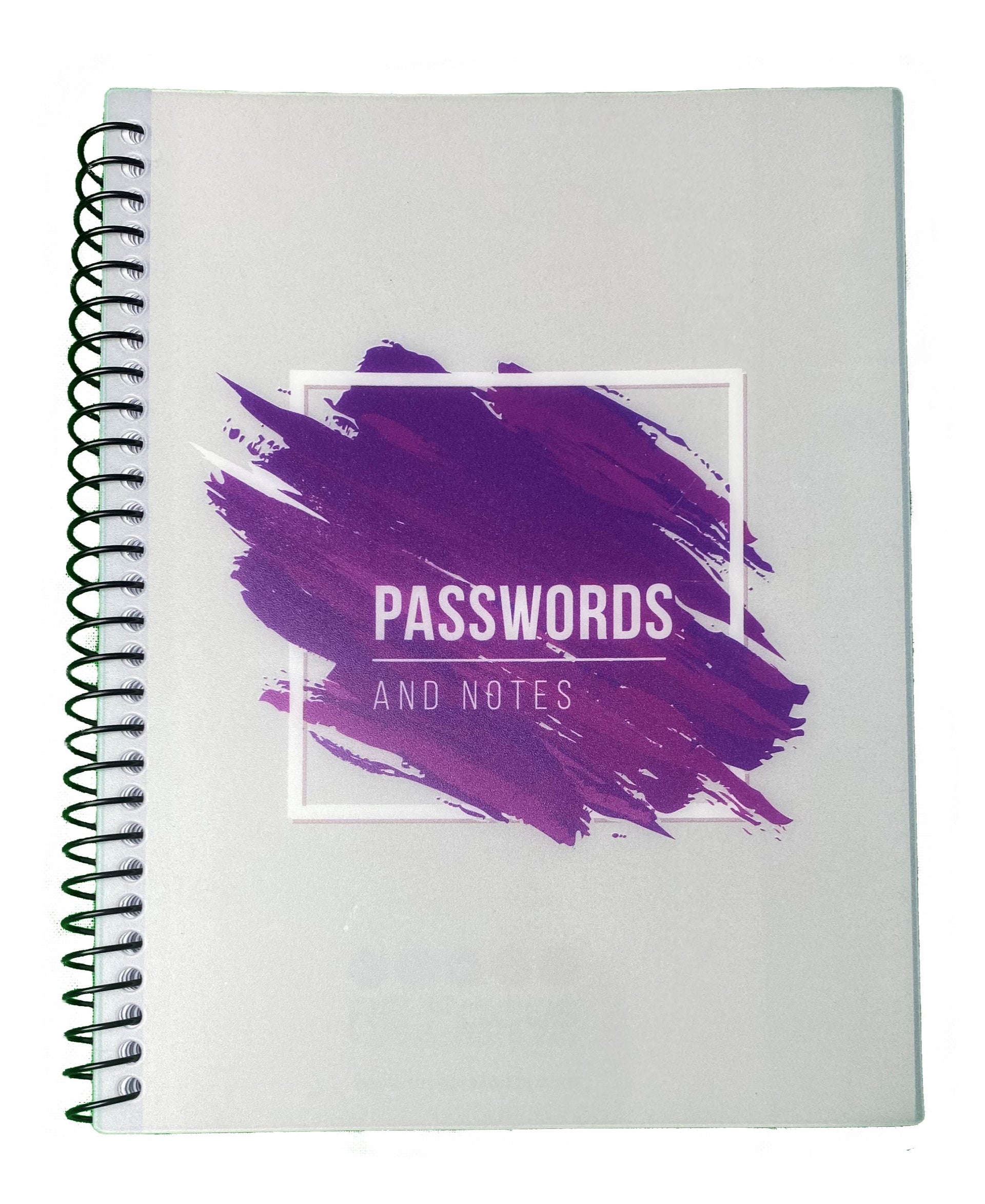 RE-FOCUS THE CREATIVE OFFICE, Small/Mini Password Book, Alphabetical Tabs,  Spiral Binding, Purple
